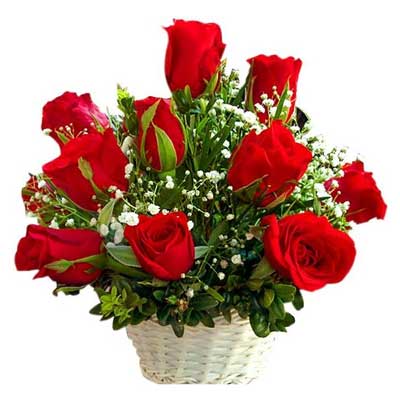 "Flower Basket with Roses and Fillers - Click here to View more details about this Product